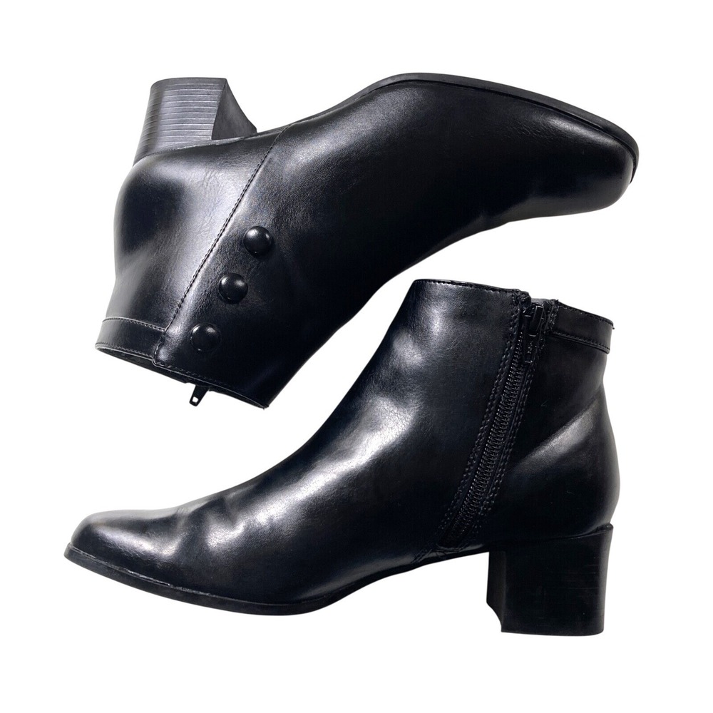 Croft Barrow Victorian Chrissie Goth Ankle Boot Vamp Vegan Bootie Shoe Women 7.5